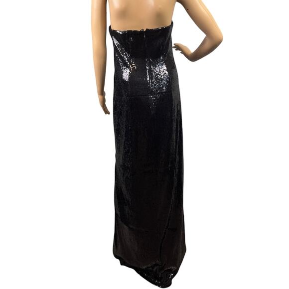 Chelsea 28 Sequined  Column Gown Black  M NWOT New Years Giftable Sophisticated - Picture 3 of 8